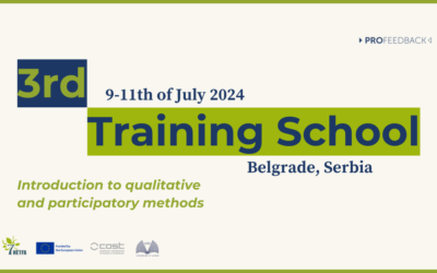 3rd Training School | 9-11th of July 2024 | Belgrade, Serbia | Introduction to qualitative and participatory methods